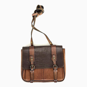 Sazaby Purse Brown Leather Vintage Small Messenger Saddle Bag Crossbody 90s